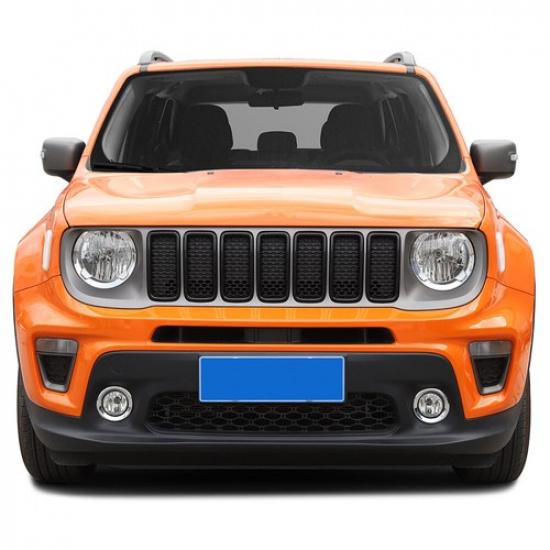 7x Black Front Grille Grill ert Bezel Ring Decor Cover for Jeep Renegade 19+