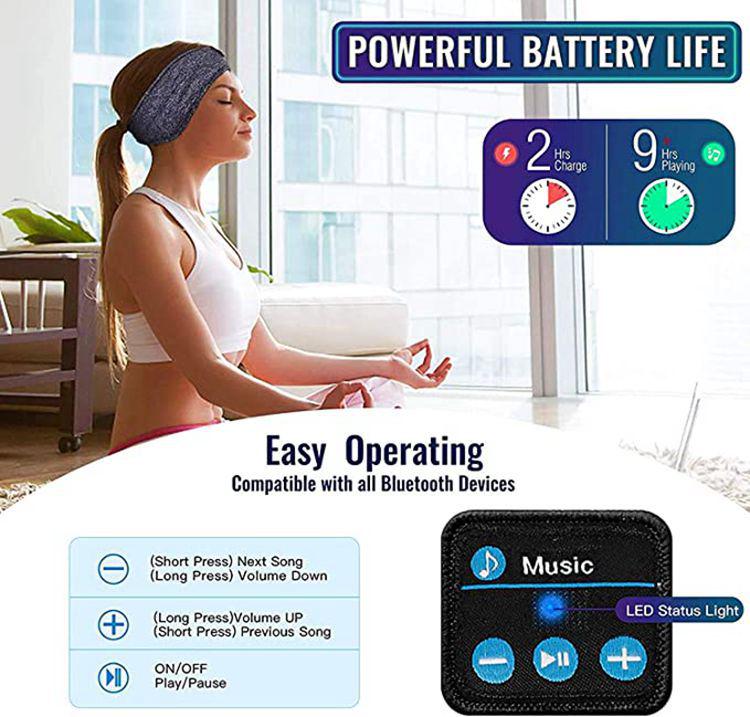 Wireless Bluetooth Music & Sleep Headband with Eye Mask