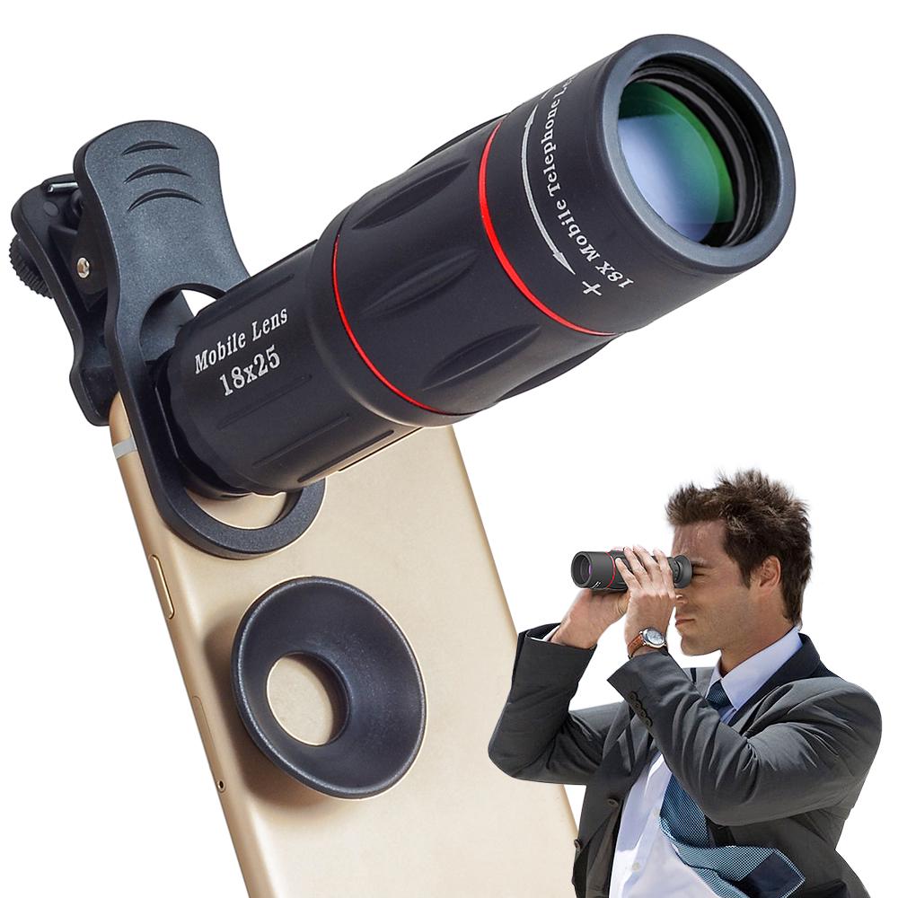 Telescope Telephoto Lens 18X Zoom lens with Tripod Monocular Mobile Phone camera Lens for Hunting Scope Sports Outdoor Camping