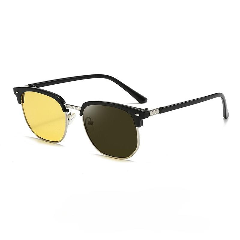 

Metal Half-Frame Night Vision Glasses for Day and Night Use Photochromic UV-Protective Goggles Anti-Glare Glasses for Drivers