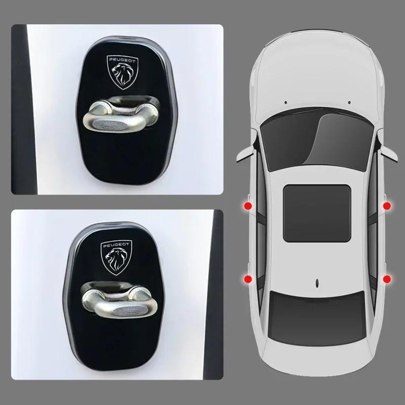 4pcs for Peugeot 308 508L 301 308S 408 508 2008 3008 T 4008 5008 207CC 308CC Car Door Lock Anti-scratch Cover Stickers Accessories