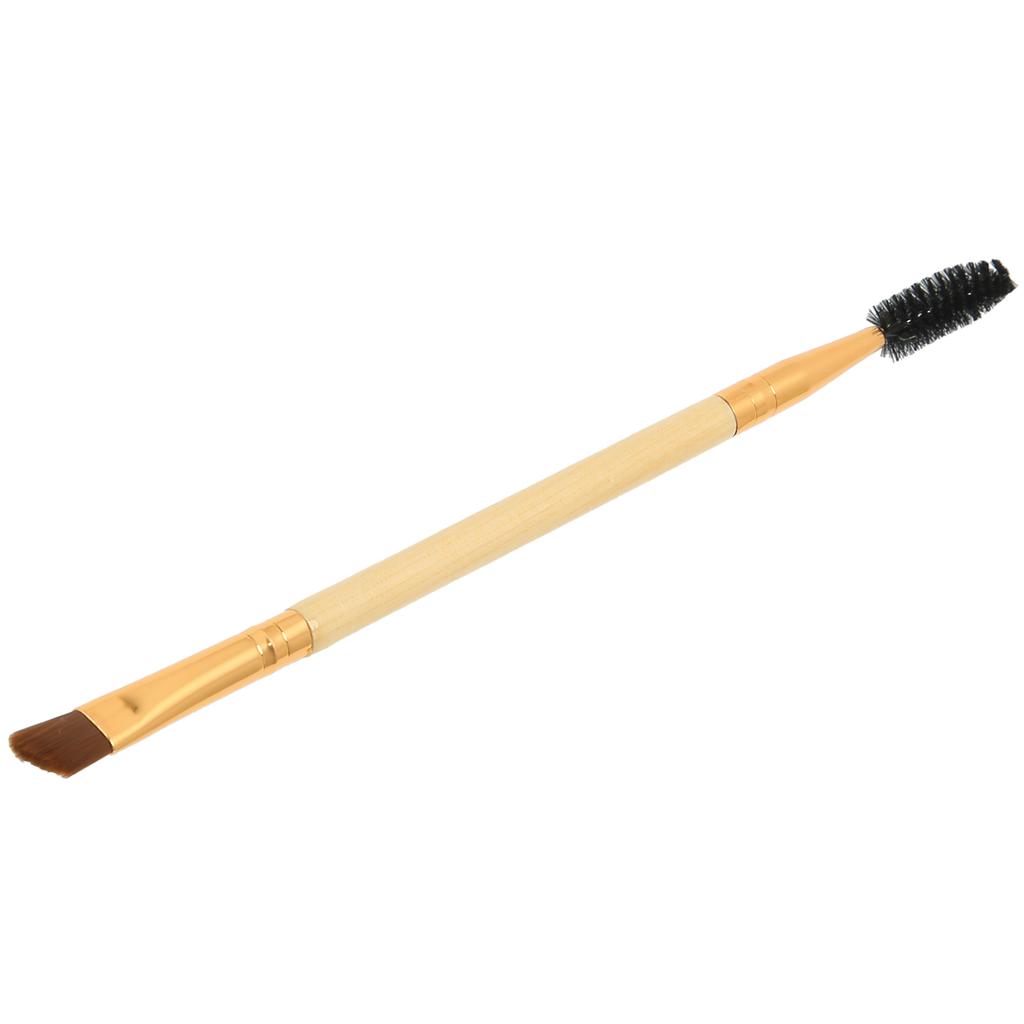 Dubbelsidig Ögonbryn Ögonfransborste Vinklad Ögonbrynsborste Ögonbrynsmakeup Kosmetisk Borste Träfärg