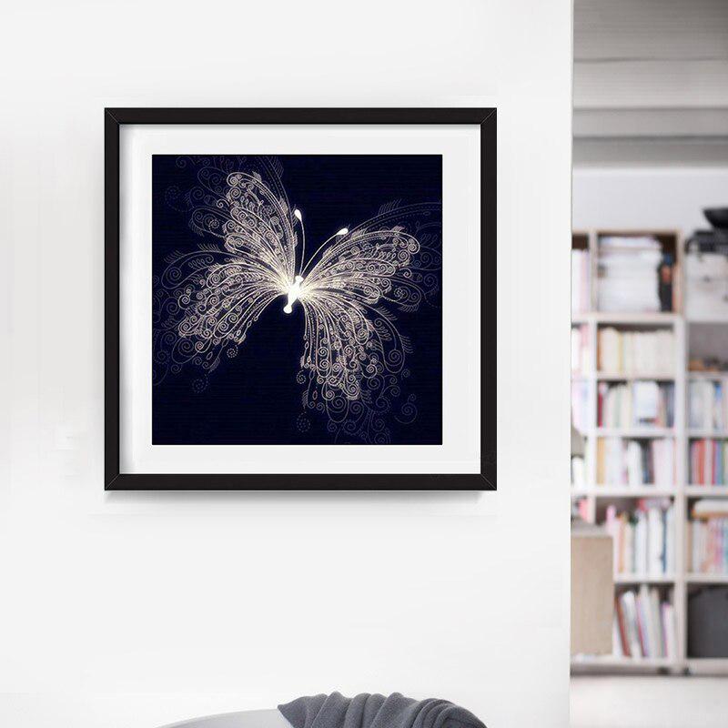 5d Diy Broderies Diamants Gift "White Butterfly" Diamond Mosaic Painting Full Diamond Embroidery