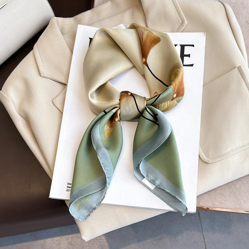 Luxury Silk Scarf for Women Hijab Bandana Fashion 70*70cm Square Scarves Handkerchief Design Shawl Wraps Echarpe Foulard