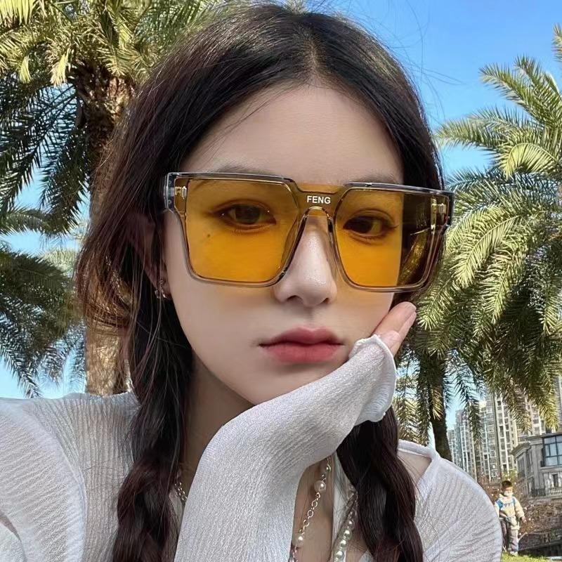 Fashion Sunglasses Women'S Sunglasses Green Integrated Sunglasses Explosion