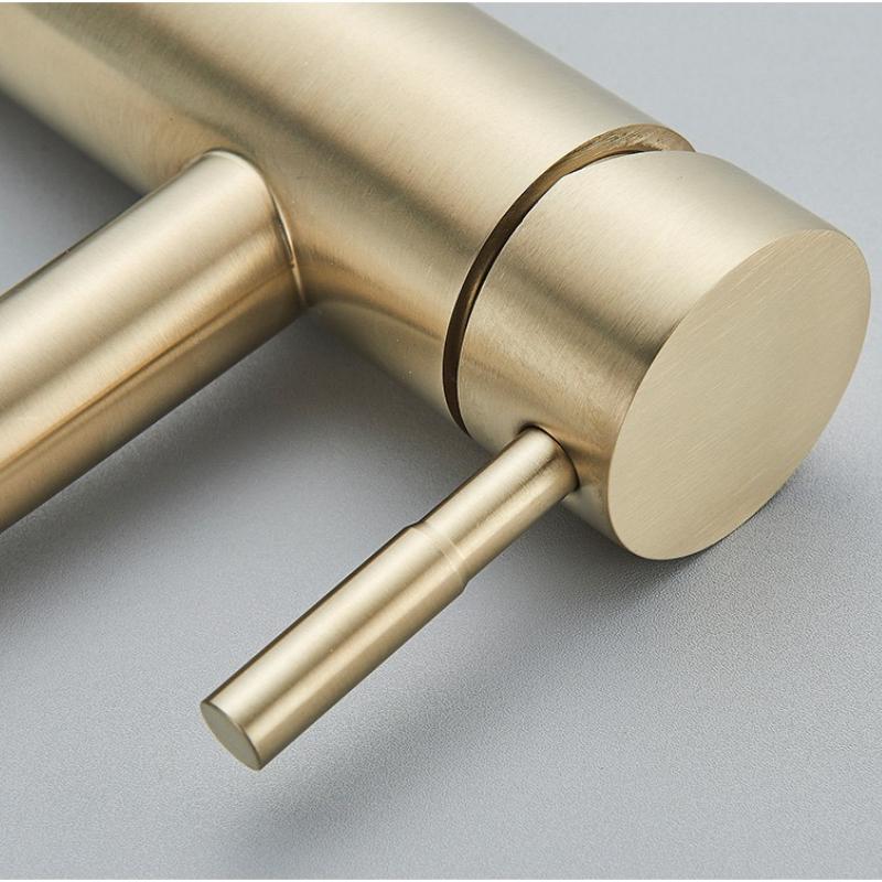 Single Cold Tap Brushed Gold Basin Faucet Bathroom Faucet Water Faucet Waterfall Bathroom Tap 304 Stell Stainless