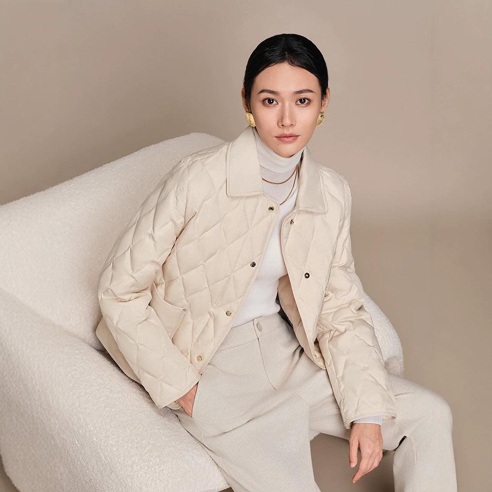 Autumn and winter new down jacket women's short fashion lapel small fragrant white duck down warm Korean version versatile jacket