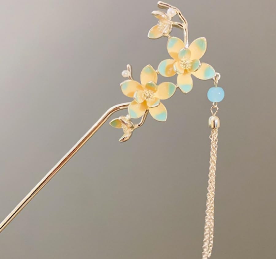 [MiaoMiao] Kanzashi (Japanese hair ornament) - Single piece - for Japanese clothing, kimono, formal kimono, yukata, etc. - Metal, antique style,