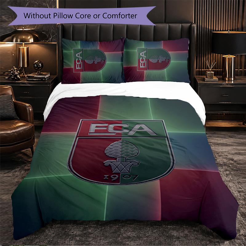 FC Augsburg FC Themed Bedding 3Pcs Duvet Cover Set Decorative Bed Linen For Teen Room Home Decoration