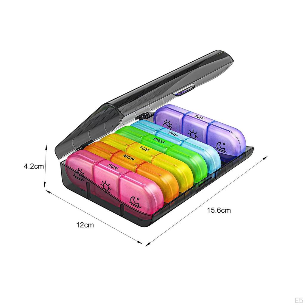Daily Tablet Box Case AM Portable Seven Days Boxes 3 Times A Day Container for Fish