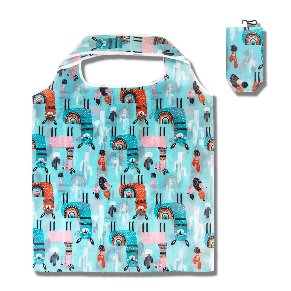 

Креативная складная сумка-органайзер из полиэстера с принтом, модная, перерабатываемая, для путешествий, многоразовая, экологичная, для покупок (Цветной случайный)