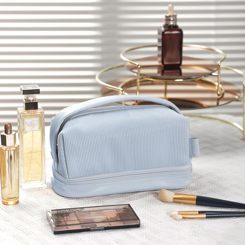 Double Layer Toiletry Bag Multi-function Beauty Bag Large Capacity Cosmetic Bag Fashion Makeup Tool Pouches for Weekend Vacation