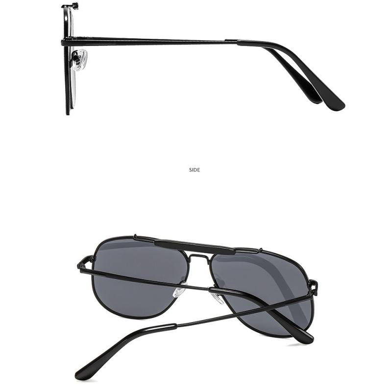Women's sunglasses, men's and women's fashion large-frame double-beam metal sunglasses
