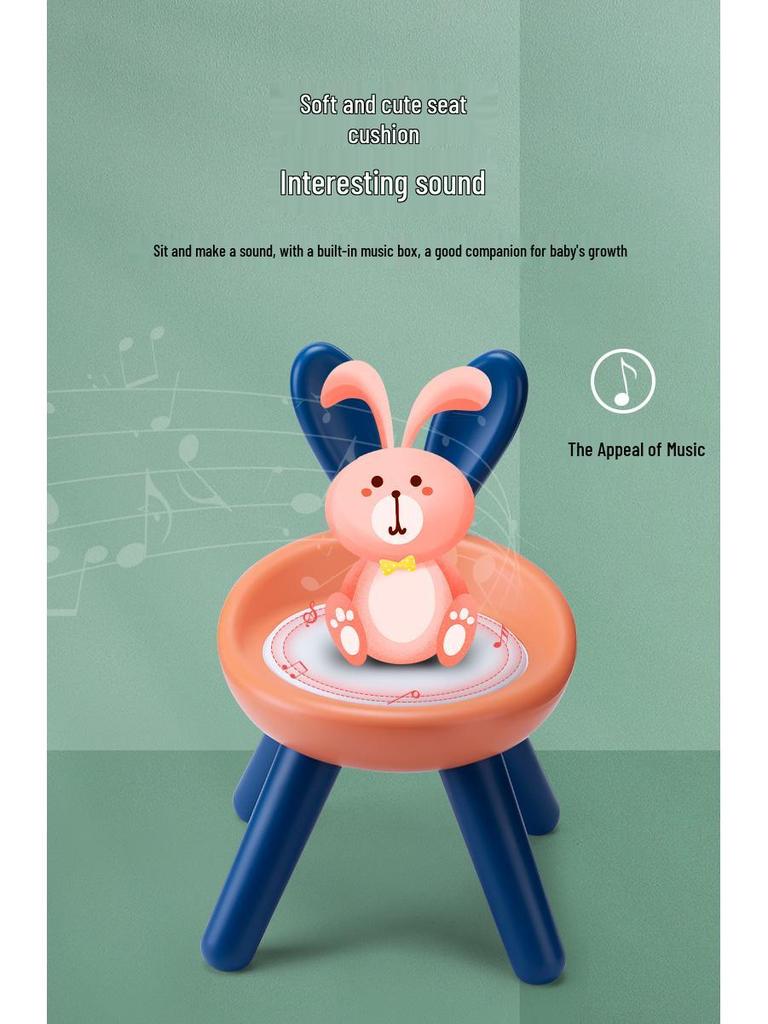 Children's Cute Squeaky Stool with Backrest - Ideal for Dining, Play, and Kindergarten