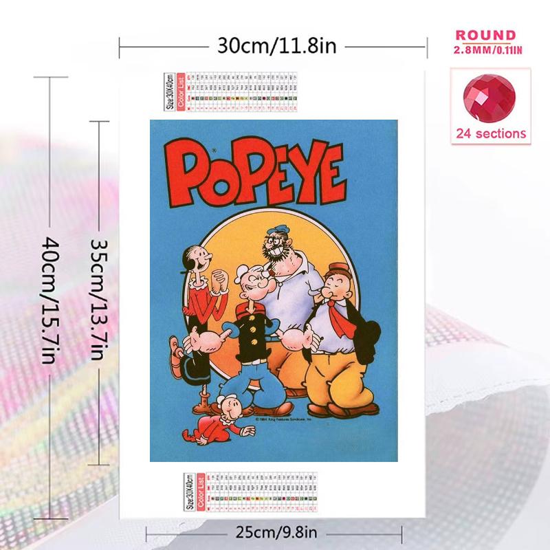 PoPEYE 100% Round Full Drill 5D DIY Diamond Painting Embroidery Cross Stitch Rhinestone Décor