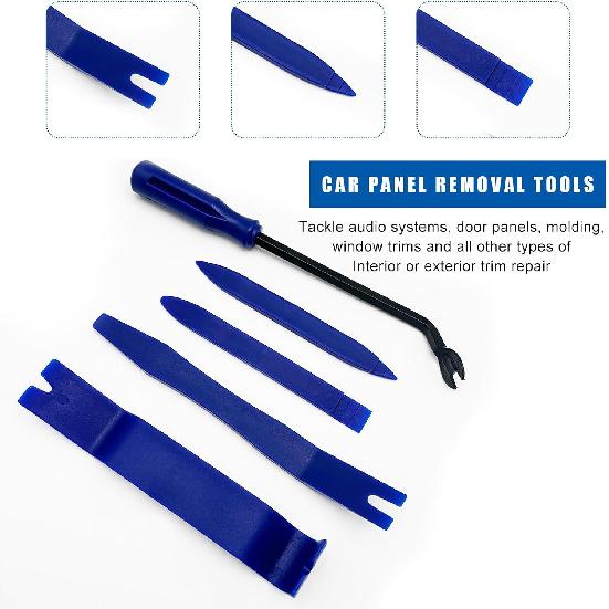 5 PCS Auto Trim Removal Tool Kit, No Scratch Plastic Interior Door Panel Clip Fastener Removal Pry Set, Vehicle Audio Dash Window Molding Remover