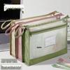 Dual-Layer Zippered Mesh File Bag for Students