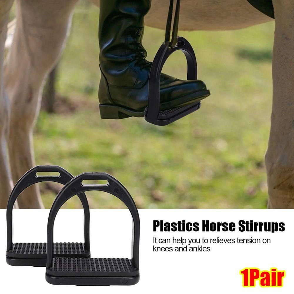1Pair Black Nonslip Saddle Engineering Plastics Equestrian Equipment  Horse Tool Accessories