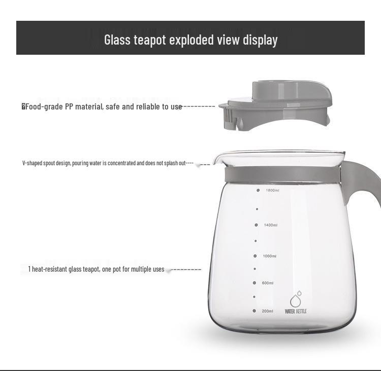 High Temperature Glass Pitcher Set: Nordic Iced Water, Fruit Teapot, Beer, and Cold Brew Pitcher with Scale.