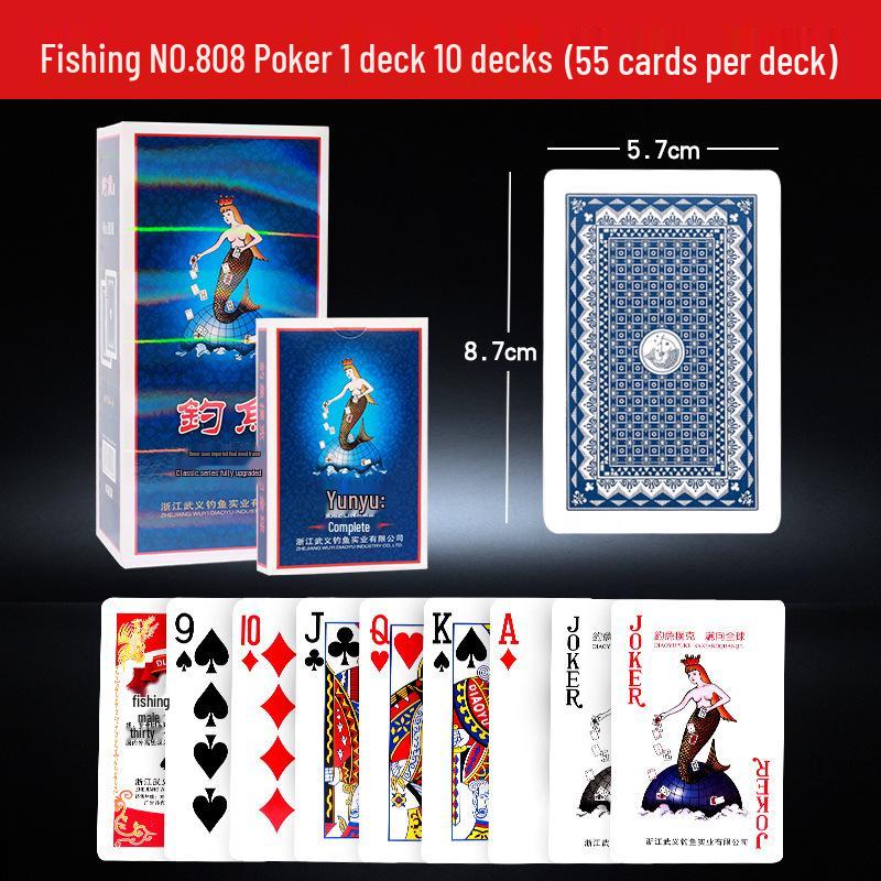 Carte da Poker da Pesca Originali: 10 Mazzi per Intrattenimento Domestico, Giochi da Tavolo, Guandan, Dou Dizhu.