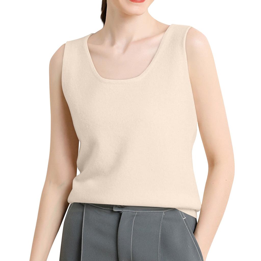 Women's Fashion Vest Sleeveless Knit Base Loose Vest Top