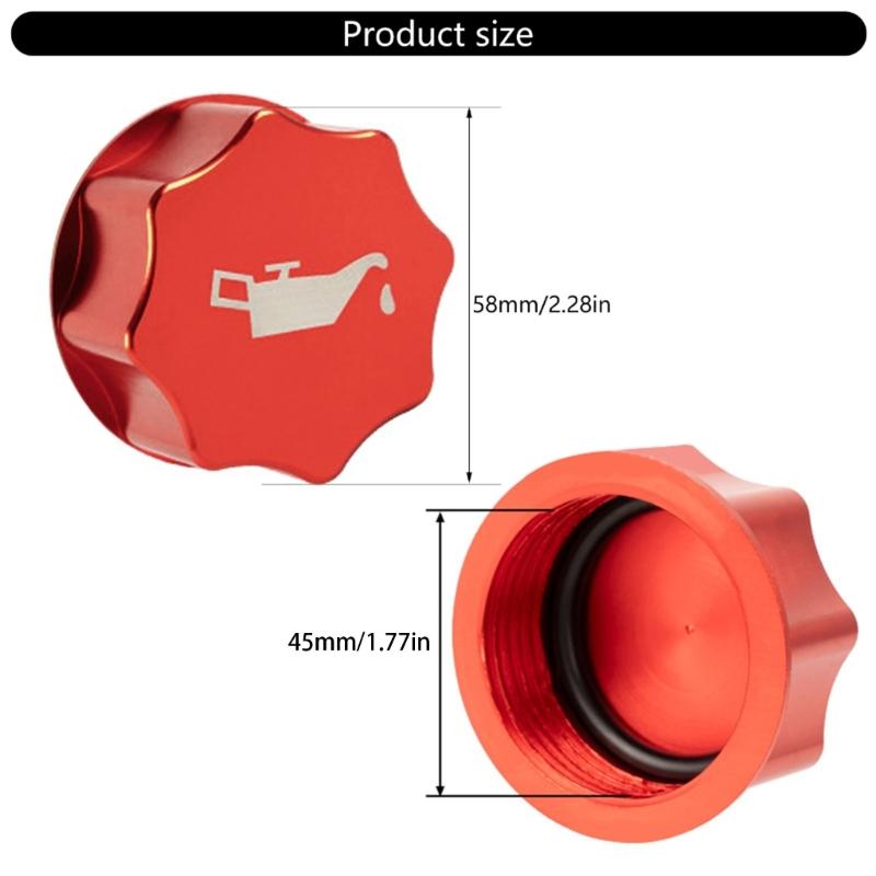 Universal Aluminum Car Engine Oil Caps Corrosions ResistantEngine Oil Filler Caps Easy To Install Stylish Fuels Covers