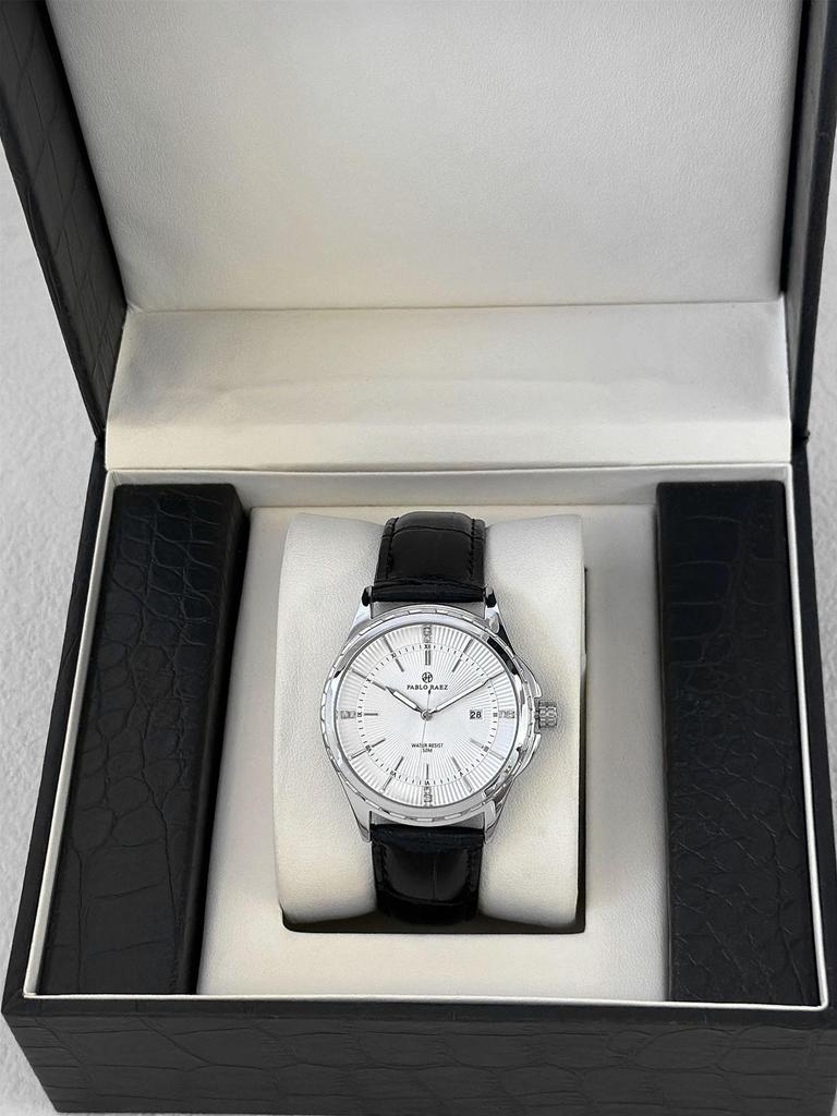 Herrenarmbanduhr mit Schleichender Sekunde und Fächermuster - Stilvolle, hochwertige Freizeituhr