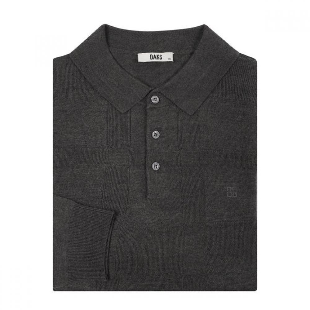 DakS Men S Wool Blend Big Check Collar Knit dmp1Swtl201kk 