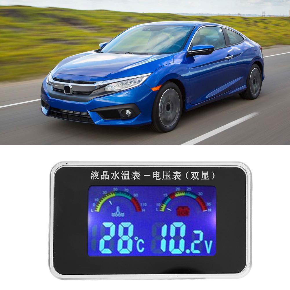 2PCS 12V 24V 36V Car LCD Screen Voltmeter   10mm Water Thermometer Sensor