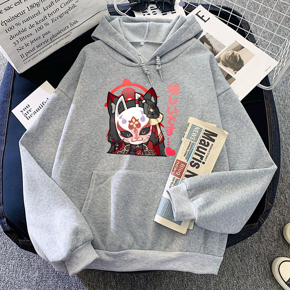 Blue Archive Wakamo Sweatshirt Young Girl Hoody Harajuku Manga Hoodie Sweatwear Couple Long Sleeve Women Clothes