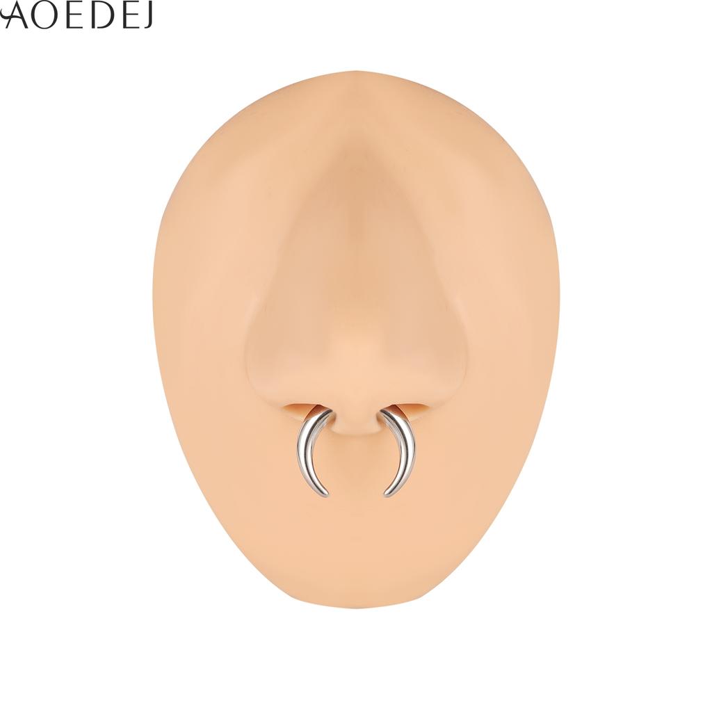 AOEDEJ 1Piece Stainless Steel Nose Ring 8-25mm Horseshoe Shape Septum Rings Colour Nose Studs Earring Punk Body Piercing Jewelry