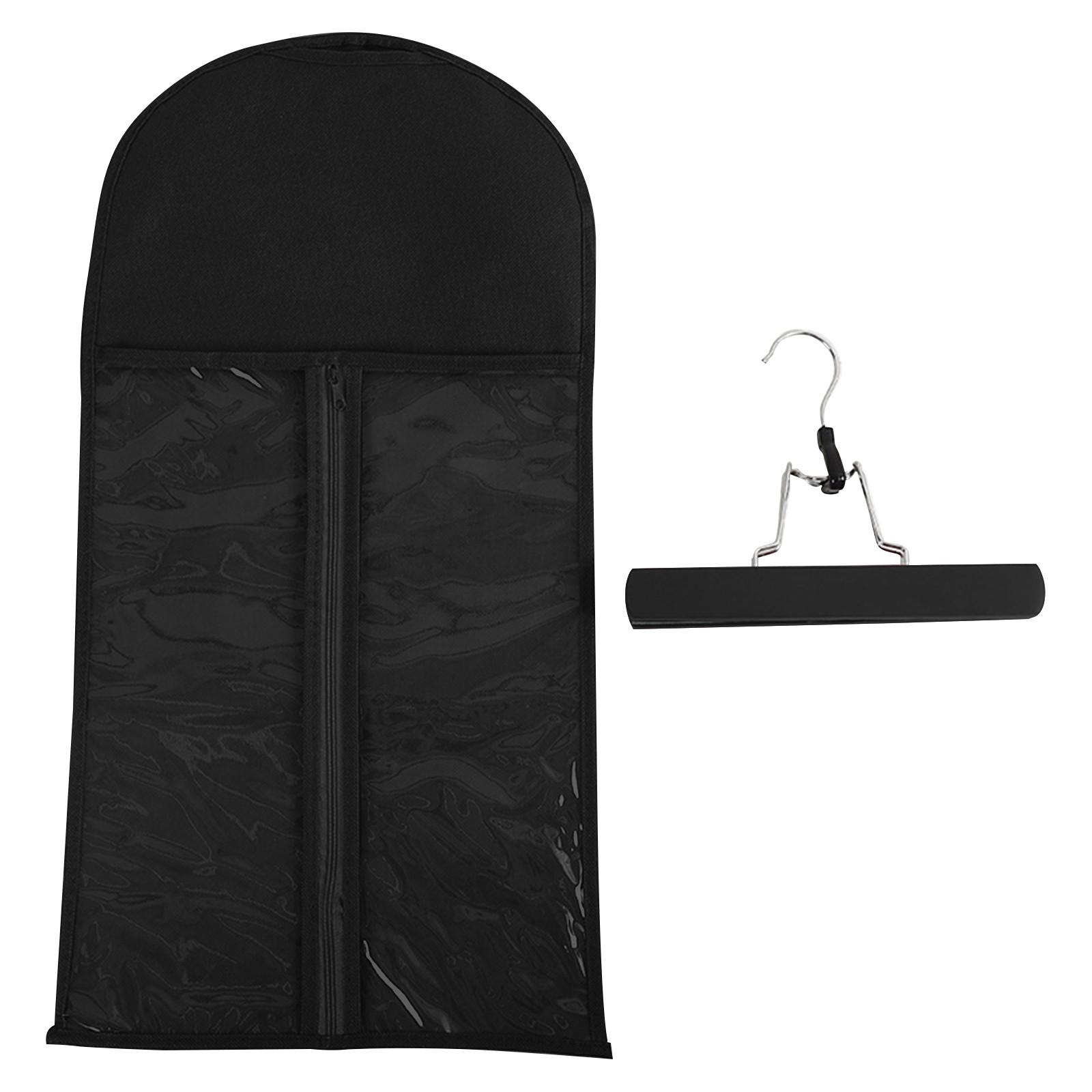 

Сумка для хранения париков с крючком. Подставка для париков, вмещает несколько париков. Пылезащитный органайзер для хранения с крючком для наращенных волос. One Size чёрный