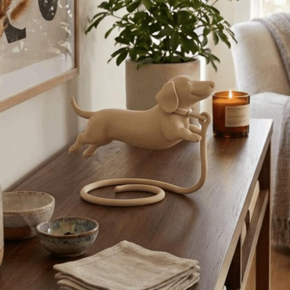 Plastic Floating Dachshund Figurine 3D Printed Dachshund Statue Sausage Dog Ornament  Study Decor