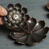 1PC New Alloy Incense Burner Stick Holder Plate Buddhism Lotus Censer Nasturtium Bronze Incense Burner