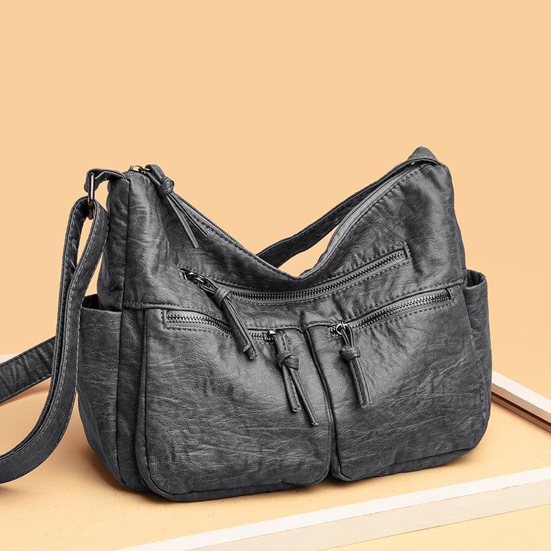 Mother Bag Klasická dvoutaška Měkká kožená taška přes rameno