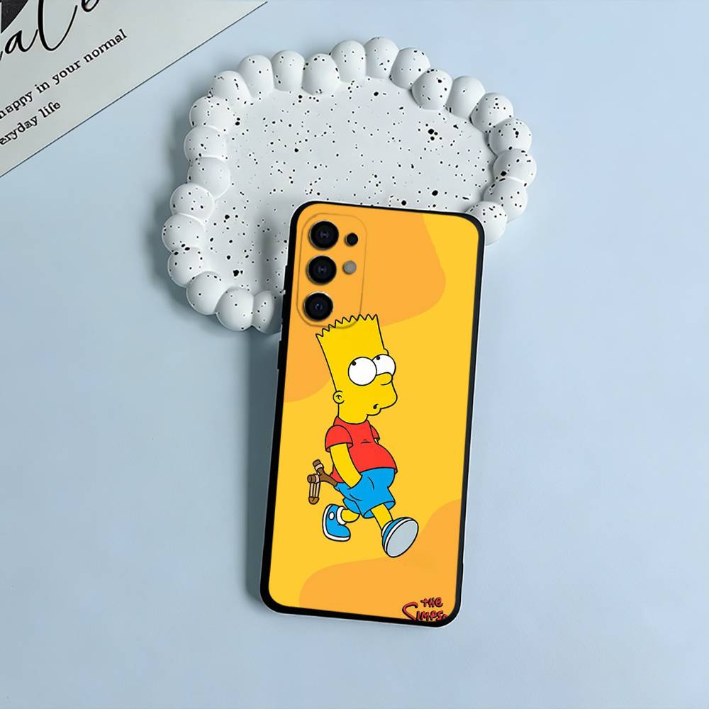 Simpsons-Funny Cartoon Phone Case For Samsung S25,S24,S21,S22,S23,S30,Ultra,S20,Plus,Fe,Lite,Black Soft Silicone