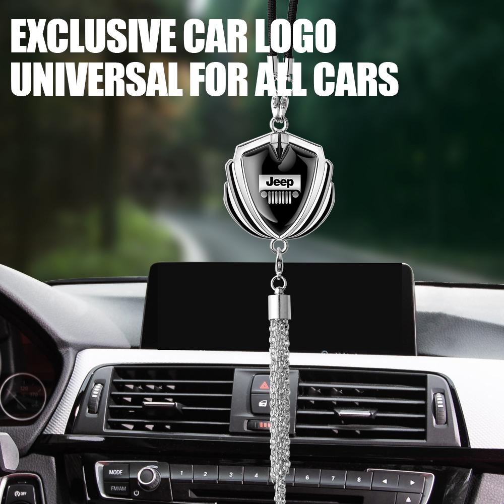 Car Rearview Mirror Pendants Diamond Emblem Styling Ornaments For Jeep Renegade Patriot Wrangler Cherokee Compass Grand Cherokee