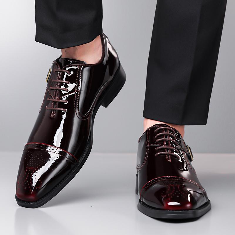 Business Men'S Leather Shoes Gentleman Retro Style Party And Office Adult Fashion Outdoor Street Shoes Versatile For Daily