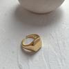 Trendy Retro Square Ring: Exaggerated Minimalist Design for Women, Copper Plated with Real Gold