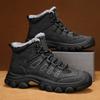 Winter Leather Comfy Men's Ankle Boots Fashion Men Plush Snow Boots New Design Outdoor Hiking Boots High Top Man Casual Shoes