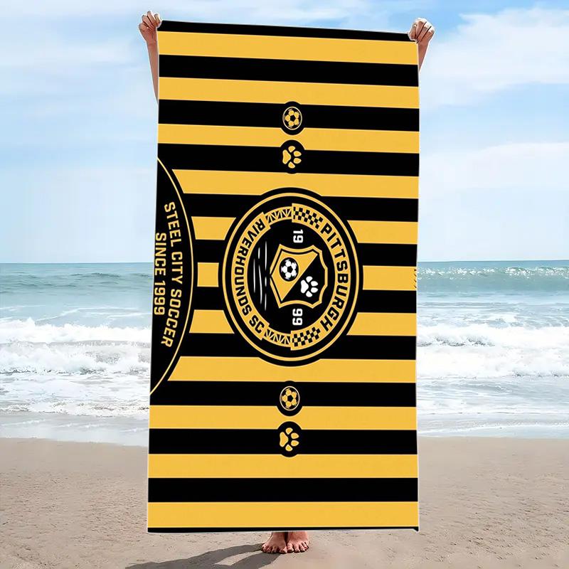 Pittsburgh Riverhounds Print Beach Towel, Large Soft Quick Dry Towel for Beach Camping Swimming