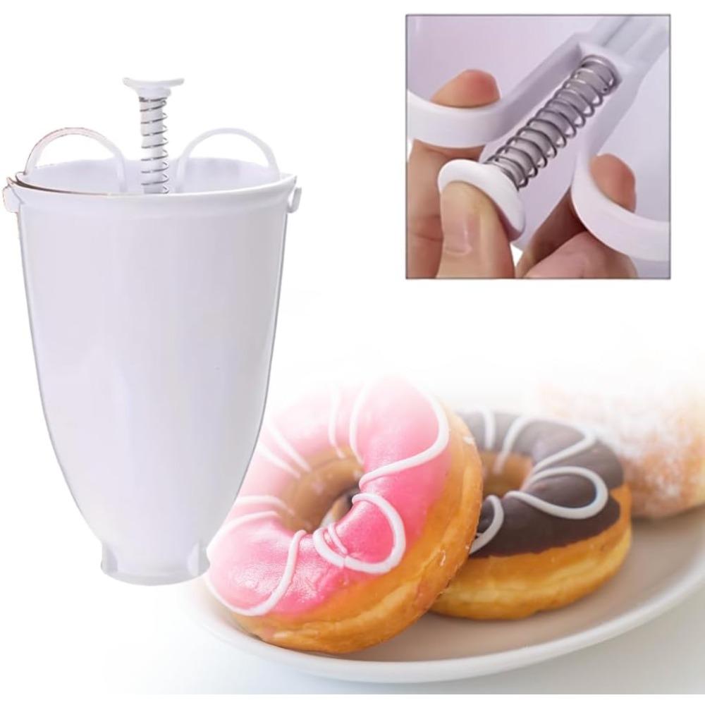 1Pcs Single Handed Donut Maker Plastic Manual Donut Mold Cookie Donut Waffle Kitchen Pastry Making Appliance Baking Mold