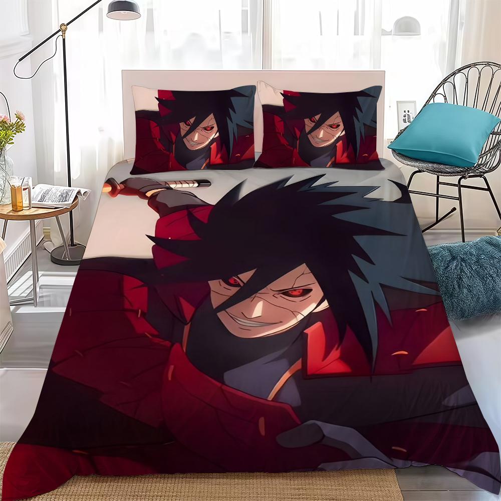 

M-Madara Uchiha Duvet Cover Set Home Style Bedding Soft Laundry Cotton Bed 3 Piece Set Student Dormitory Gift 135x200cm
