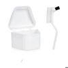 Denture Set - BERILO - Set 12 Units - White - Polypropylene - Brush Included