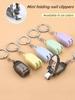 Mini Cute Keychain Nail Clippers Portable Foldable Fingernail Clippers, Small Manicure Tools for Home Use, Assorted Col