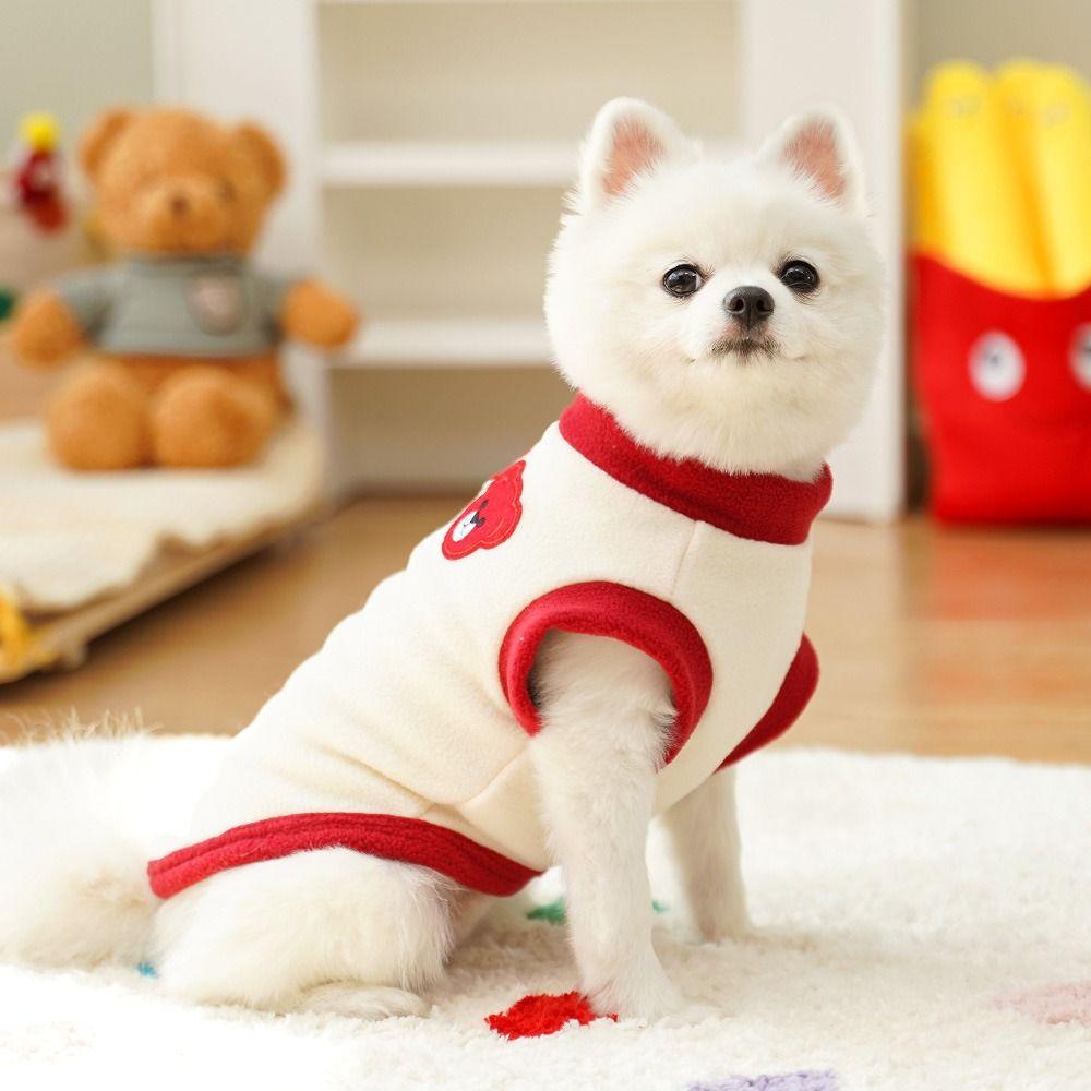 Warm Pet Dog Vest Jacket Bear Pattern Dog Hoodie Fashion Pet Dog Pullover Indoor