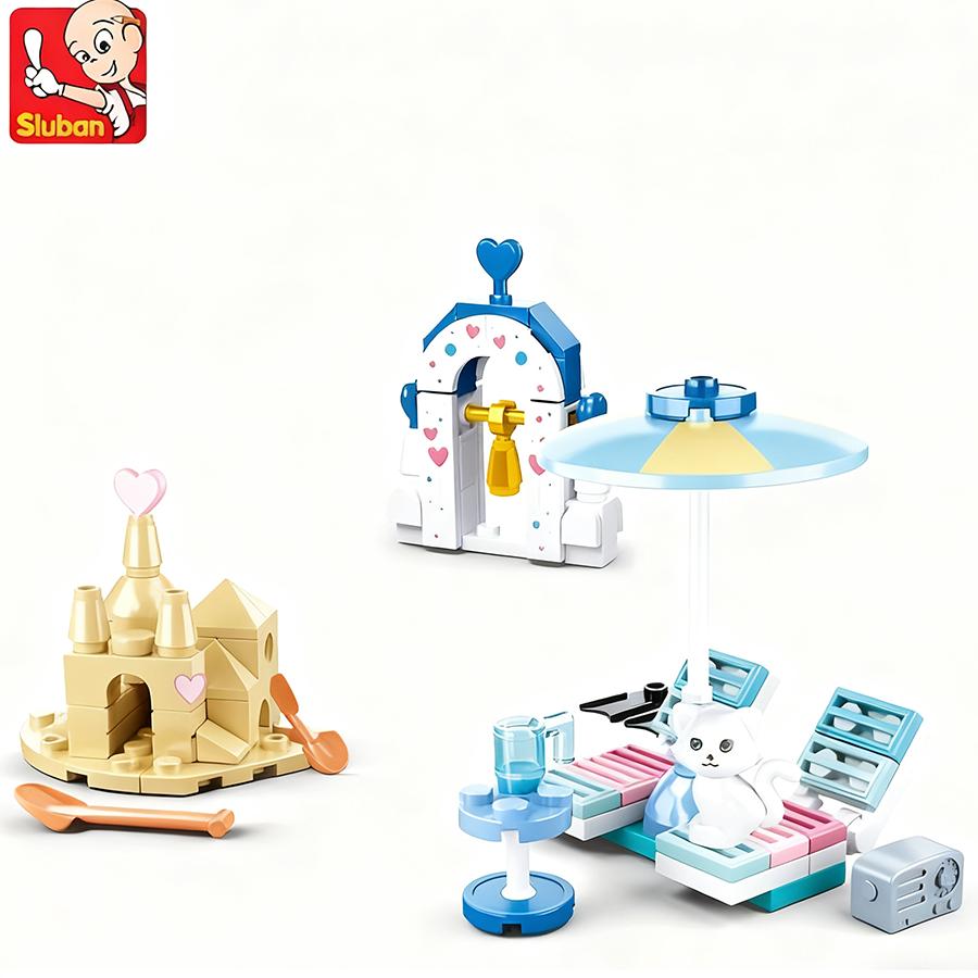 

Sluban 0862 Girl Friend Summer Beach Building Blocks Assembled Toys Children Educational Bricks DIY Assembled Toys