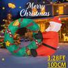 3.28FT LED Light Xmas Inflatable Santa Swimming Circle Toys Yard Lawn Party Decoration Home Ornaments Supplies Christmas Gifts