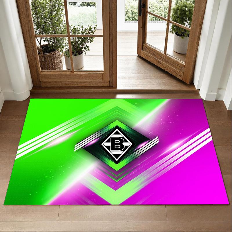 Borussia Mönchengladbach Design Crystal Velvet Rug Soft Decorative Mat for Bedroom Entrance