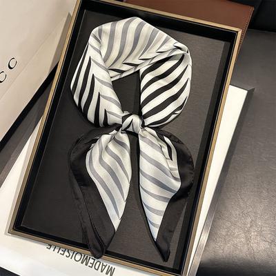 Luxury Design Square Silk Scarf Women 70*70Cm Bandana Soft Hair Band Wrap Hijab Neckerchief Hairband Headband Foulard